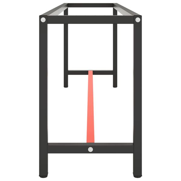 vidaXL matt fekete-v&ouml;r&ouml;s f&eacute;m munkapadv&aacute;z 210 x 50 x 79 cm