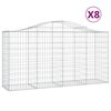 vidaXL 8 db &iacute;ves horganyzott vas gabion kos&aacute;r 200 x 50 x 100/120 cm