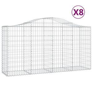 vidaXL 8 db &iacute;ves horganyzott vas gabion kos&aacute;r 200 x 50 x 100/120 cm