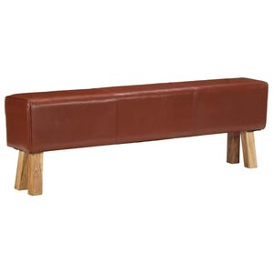 vidaXL barna val&oacute;di bőr &eacute;s t&ouml;m&ouml;r ak&aacute;cfa tornapad 160 cm