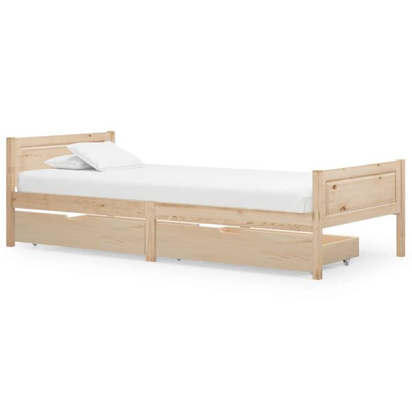 vidaXL 2 fi&oacute;kos t&ouml;m&ouml;r fenyőfa &aacute;gykeret 100 x 200 cm