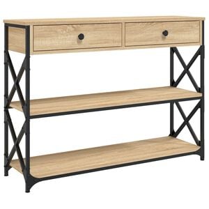vidaXL sonoma t&ouml;lgy sz&iacute;nű szerelt fa t&aacute;lal&oacute;asztal 100x28x75 cm