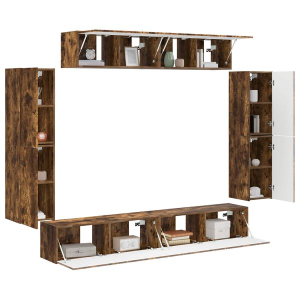 vidaXL TV szekr&eacute;ny 8 pcs F&uuml;st&ouml;lt t&ouml;lgy