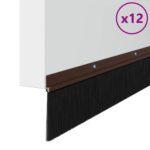 vidaXL Csavaros Ajt&oacute; Kefe Z&aacute;r 12 pcs Barna 100 cm Alum&iacute;nium &ouml;tv&ouml;zet