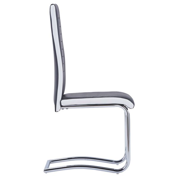 vidaXL 4 db fekete műbőr szánkótalpas étkezőszék