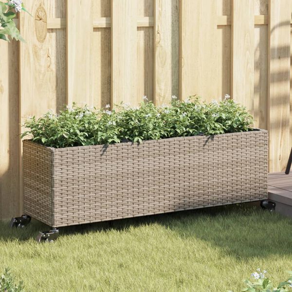 vidaXL 2 db sz&uuml;rke polyrattan n&ouml;v&eacute;nytart&oacute; ker&eacute;kkel 107x32x38 cm