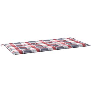 vidaXL piros kock&aacute;s oxford sz&ouml;vet kerti padp&aacute;rna 100 x 50 x 3 cm