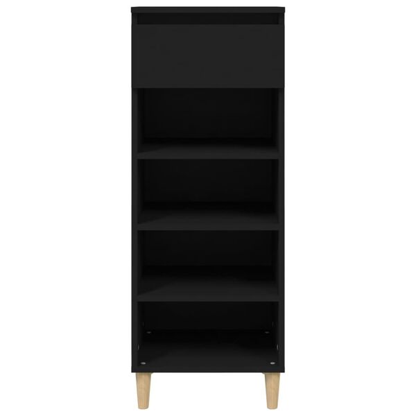 vidaXL fekete szerelt fa cipősszekrény 40x36x105 cm