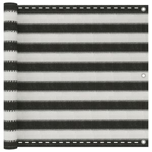 vidaXL antracitsz&uuml;rke-feh&eacute;r HDPE erk&eacute;lynapellenző 90 x 300 cm