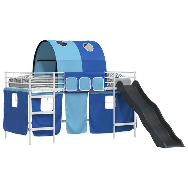 vidaXL Gyerekek Loft &Aacute;gykerete Feh&eacute;r &eacute;s k&eacute;k 90 x 200 cm F&eacute;m