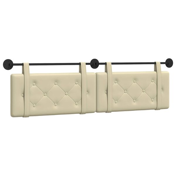 vidaXL Fali Fejt&aacute;mla Falra szerelhető Kr&eacute;m 170 x 55 x 5 cm Műbőr