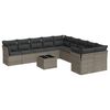 vidaXL 11 r&eacute;szes sz&uuml;rke polyrattan kerti &uuml;lőgarnit&uacute;ra p&aacute;rn&aacute;kkal