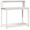 vidaXL feh&eacute;r t&ouml;m&ouml;r fenyőfa &uuml;ltetőasztal polccal 108 x 50 x 109,5 cm