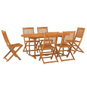 vidaXL 7 r&eacute;szes t&ouml;m&ouml;r ak&aacute;cfa kerti &eacute;tkezőgarnit&uacute;ra 180 x 90 x 75 cm