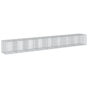 vidaXL horganyzott vas gabion kos&aacute;r fed&eacute;llel 950 x 100 x 100 cm