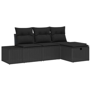 vidaXL Kanap&eacute; Szett p&aacute;rn&aacute;val 4 pcs polirattan