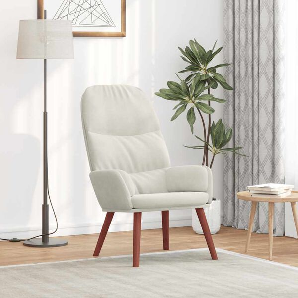 vidaXL krémfehér bársony pihenőfotel