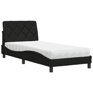 vidaXL fekete sz&ouml;vet &aacute;gy matraccal 80x200 cm