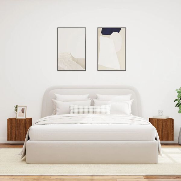 vidaXL 2 db barna t&ouml;lgysz&iacute;nű fali TV-szekr&eacute;ny LED-del 40,5x35x40 cm