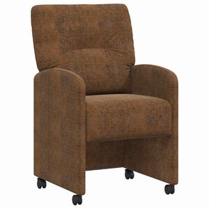 vidaXL Kerekes &Eacute;tkező Sz&eacute;kek 2 db Műbőr vel&uacute;r Barna 57 x 67 x 95 cm