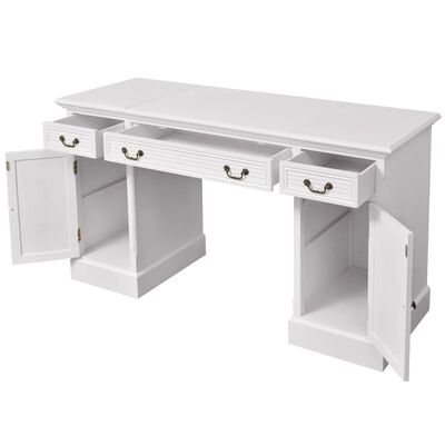vidaXL fehér dupla talapzatú íróasztal 140 x 48 x 80 cm