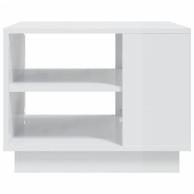 vidaXL magasfényű fehér szerelt fa dohányzóasztal 55x55x43 cm