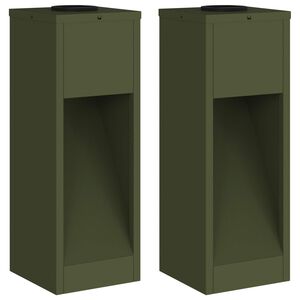 vidaXL Napelemes LED &Uacute;tjelző L&aacute;mpa 2 pcs Olajz&ouml;ld