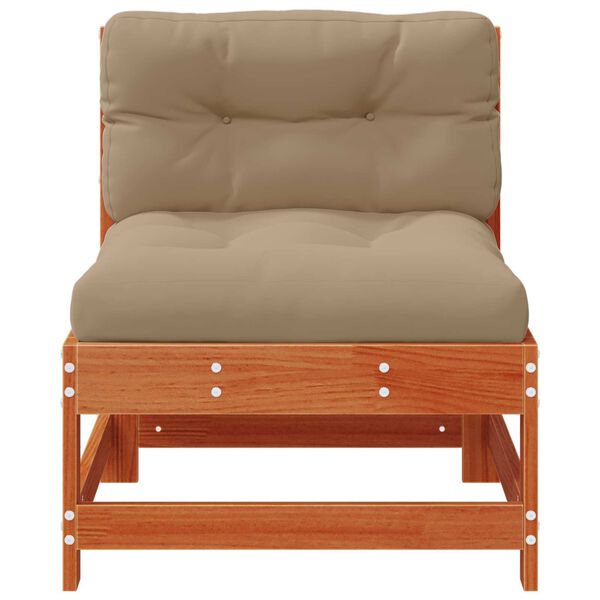 vidaXL Kerti K&ouml;z&eacute;pső Kanap&eacute; T&ouml;m&ouml;r fenyő Viaszbarna