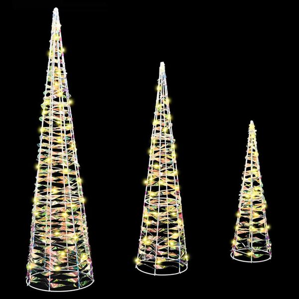 vidaXL Kar&aacute;csonyfa 90 LED-del 3 pcs Meleg feh&eacute;r 20 x 20 x 80 cm PET