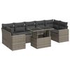 vidaXL 8 r&eacute;szes sz&uuml;rke polyrattan kerti &uuml;lőgarnit&uacute;ra p&aacute;rn&aacute;kkal