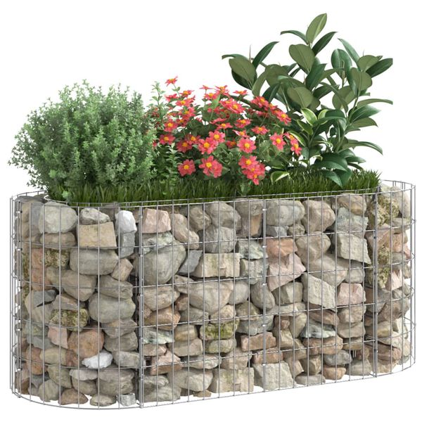 vidaXL horganyzott vas gabion magas&aacute;gy&aacute;s 120 x 50 x 50 cm