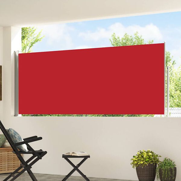 vidaXL piros beh&uacute;zhat&oacute; oldals&oacute; teraszi napellenző 120 x 500 cm