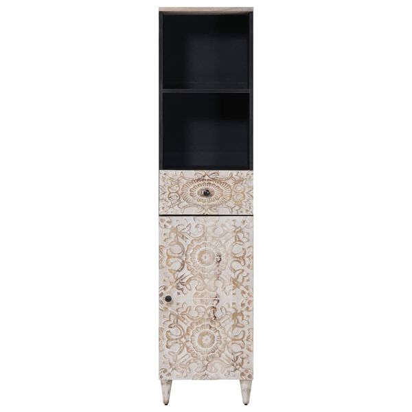 vidaXL F&uuml;rdőszoba Sz&eacute;k&eacute;ny Feh&eacute;r 38 x 33,5 x 160 cm T&ouml;m&ouml;r Mang&oacute;f&aacute;t