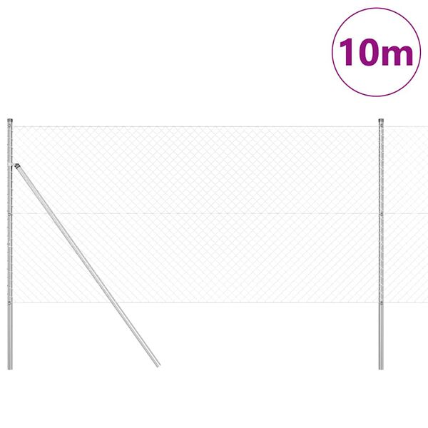 vidaXL Ker&iacute;t&eacute;soszlop Ez&uuml;st 10 x 1,4 m (40 x 40 mm h&aacute;l&oacute;) Ac&eacute;l