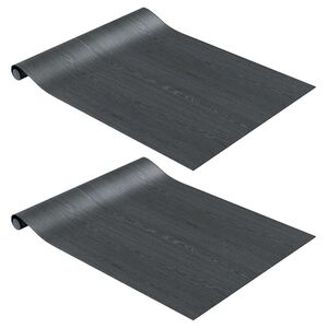 vidaXL 2 db s&ouml;t&eacute;t fasz&iacute;nű &ouml;ntapad&oacute; PVC ajt&oacute;f&oacute;lia 500 x 90 cm