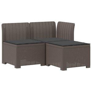 vidaXL 3-Fős Kerti Kanap&eacute; P&aacute;rn&aacute;kkal Rattan Hat&aacute;ssal PP Vil&aacute;gossz&uuml;rke