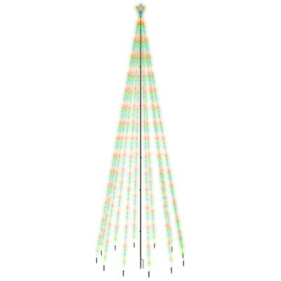 vidaXL karácsonyfa cövekkel 732 színes LED-del 500 cm