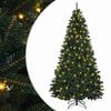 vidaXL Műanyag Hajtogat&oacute;s Kar&aacute;csonyfa 210 cm 400 LED Meleg feh&eacute;r PVC