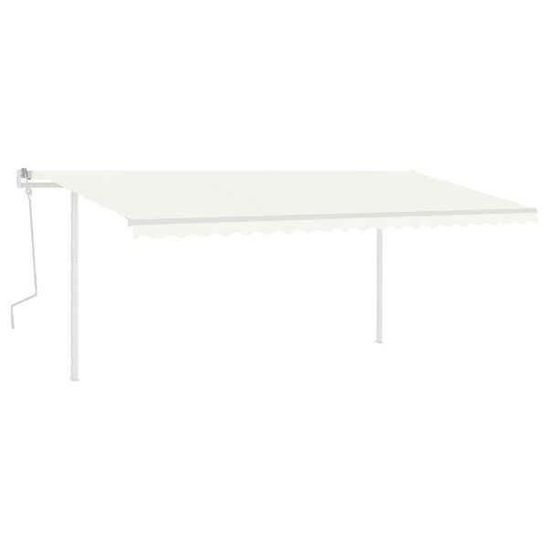 vidaXL kr&eacute;msz&iacute;nű k&eacute;zzel kih&uacute;zhat&oacute; napellenző p&oacute;zn&aacute;kkal 5 x 3 m