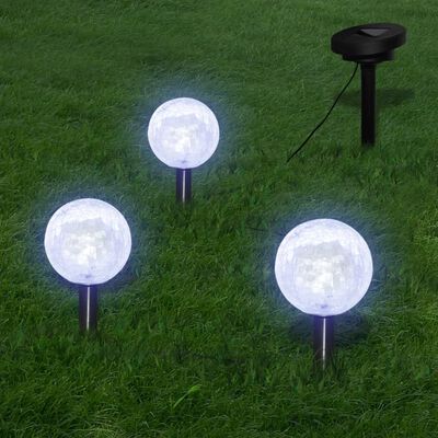 vidaXL 6 db LED kerti gömblámpa cövekkel és napelemmel