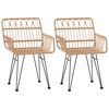 vidaXL 2 db fekete PE rattan karf&aacute;s kerti sz&eacute;k 56 x 64 x 80 cm