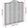 vidaXL 13 db &iacute;ves horganyzott vas gabion kos&aacute;r 200x30x200/220 cm