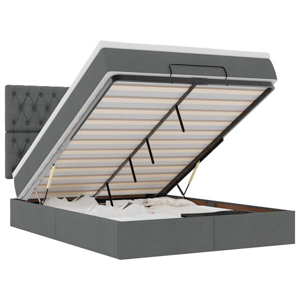 vidaXL Ottom&aacute;n &aacute;gykeret matraccal s&ouml;t&eacute;t sz&uuml;rke 140x190cm sz&ouml;vet