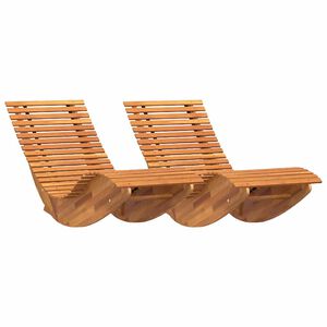 vidaXL Fekvősz&eacute;k 2-szem&eacute;ly 2 pcs Barna 154 x 60 x 74 cm T&ouml;m&ouml;r Ak&aacute;cfa