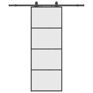 vidaXL fekete ESG &uuml;veg tol&oacute;ajt&oacute; f&eacute;mszerelv&eacute;ny-szettel 76x205 cm