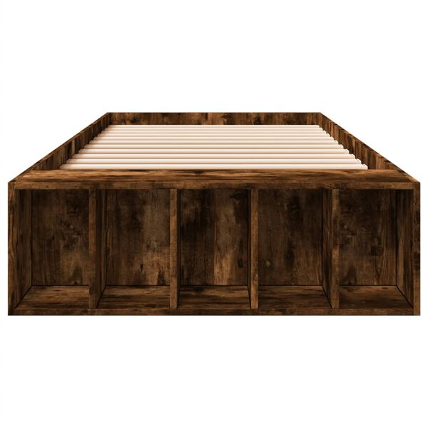 vidaXL füstös tölgy színű szerelt fa ágykeret 75 x 190 cm