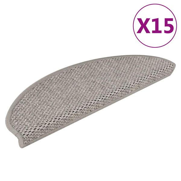 vidaXL 15 db sziz&aacute;l hat&aacute;s&uacute; ez&uuml;stsz&iacute;nű &ouml;ntapad&oacute; l&eacute;pcsőszőnyeg 65x21x4cm