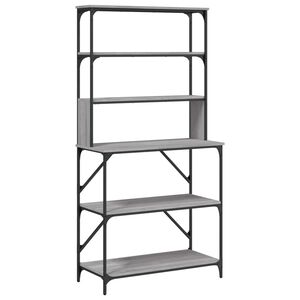 vidaXL 6 szintes sz&uuml;rke sonoma sz&iacute;nű szerelt fa p&eacute;k&aacute;llv&aacute;ny 90x40x180cm