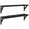 vidaXL Falpolcok 2 db Fekete t&ouml;lgy 60 x 15 x 15,5 cm Szerelt Fa