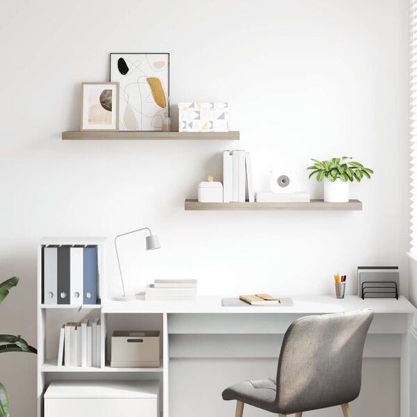vidaXL 2 db k&eacute;k MDF lebegő fali polc 90 x 23,5 x 3,8 cm